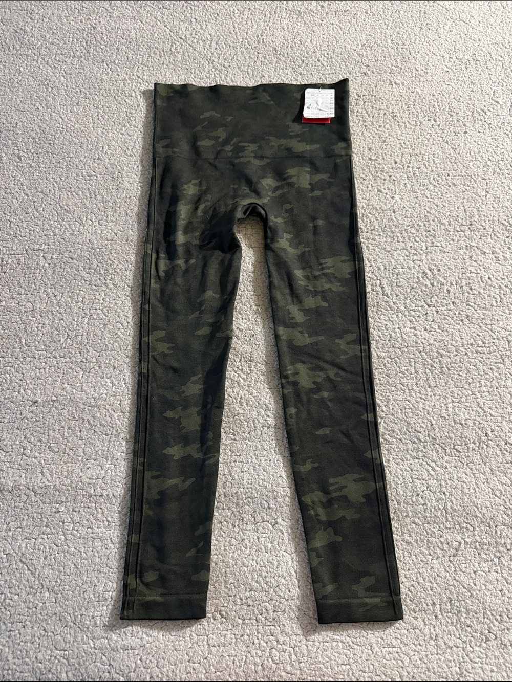 SPANX Look At Me Now Olive Camo High-Waist Leggings Medium New